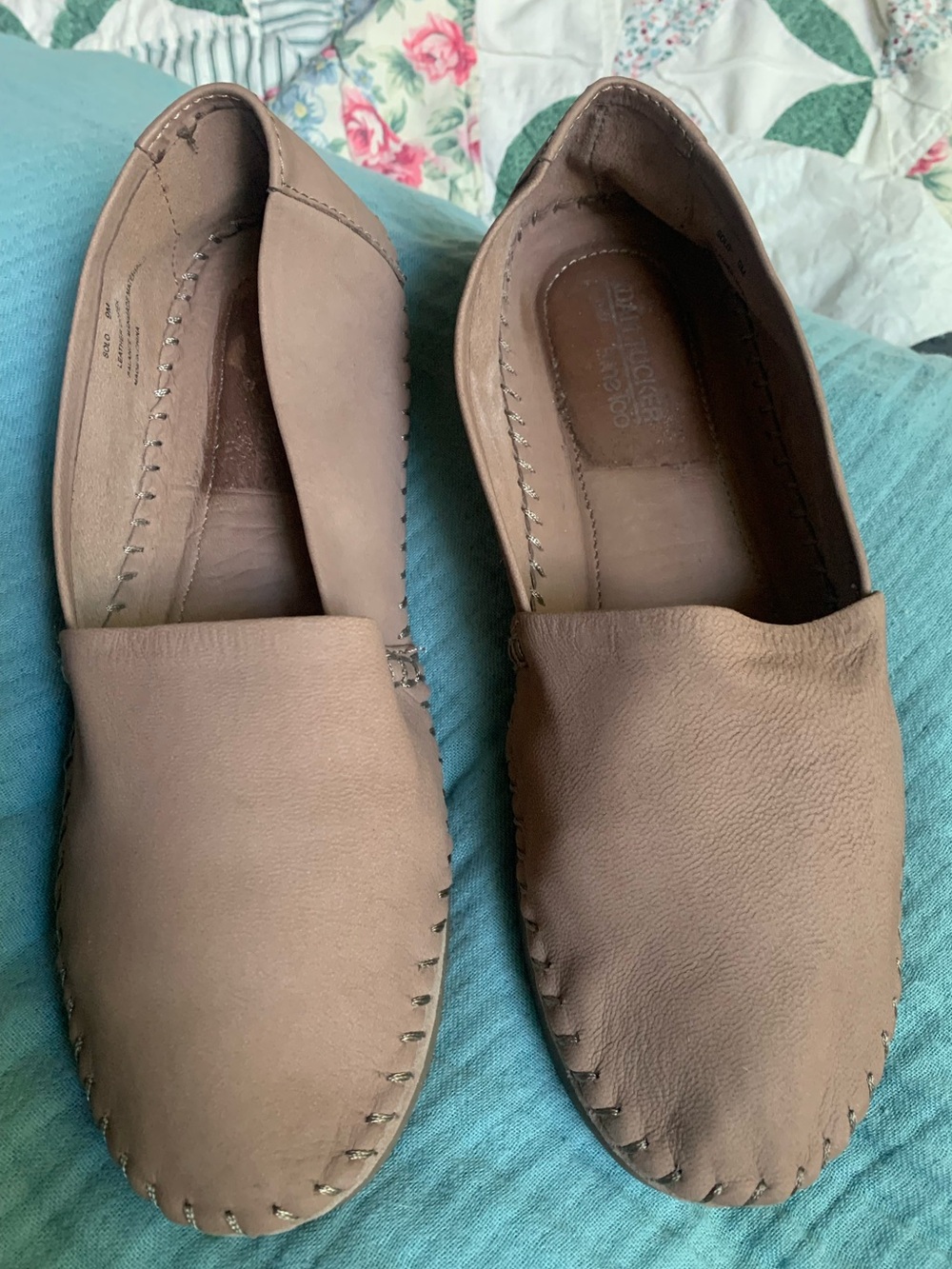 Adam Tucker by Me Too Taupe Leather Slip-On Loafers